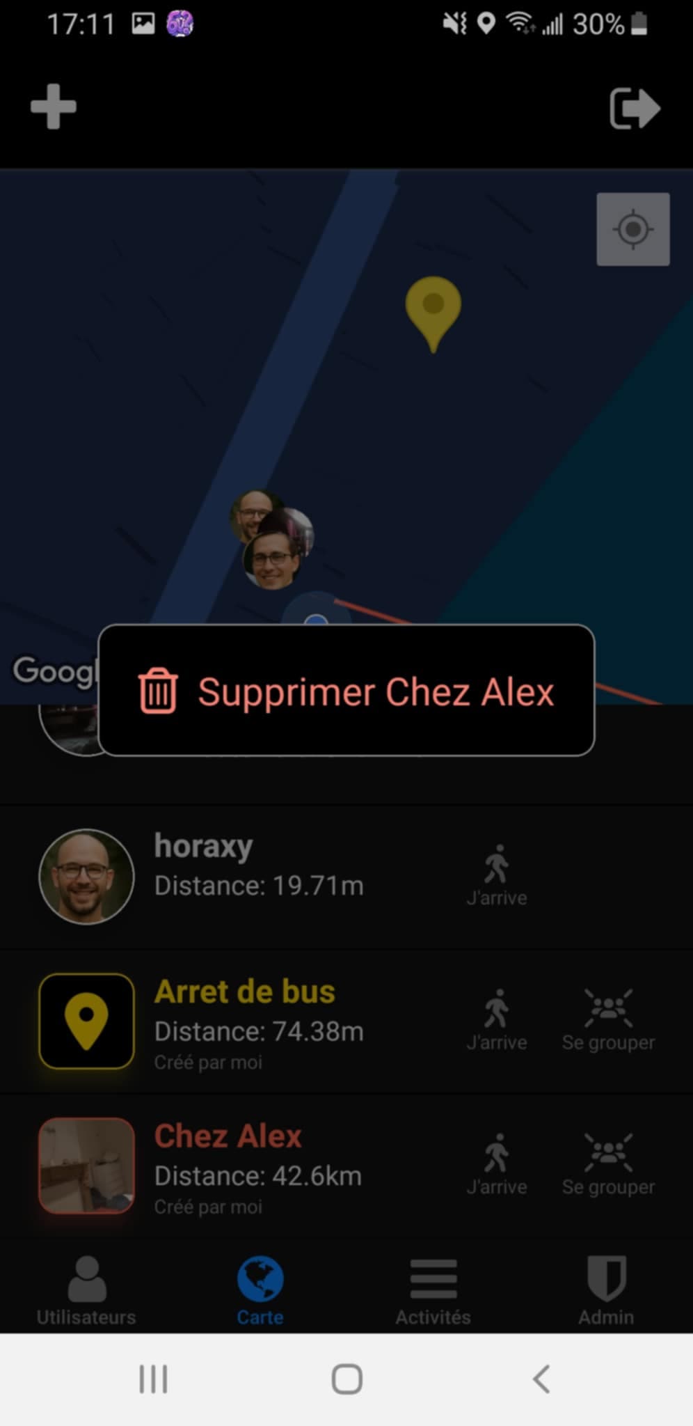 Tou — Suppression d'un point de repère
