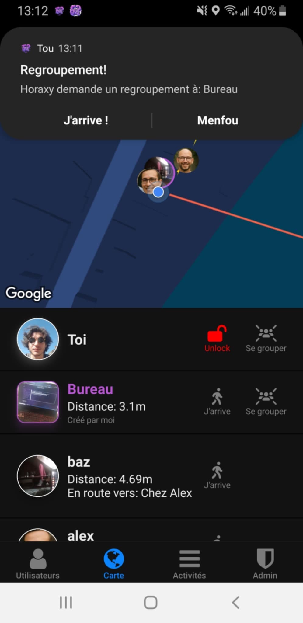 Réception de requête